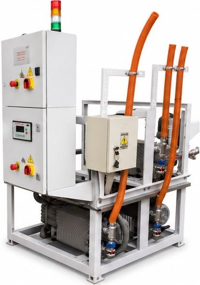 Central de vacío medicinal en configuración múltiple tipo skid